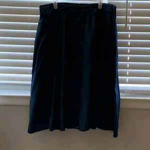 faux Denim midi skirt